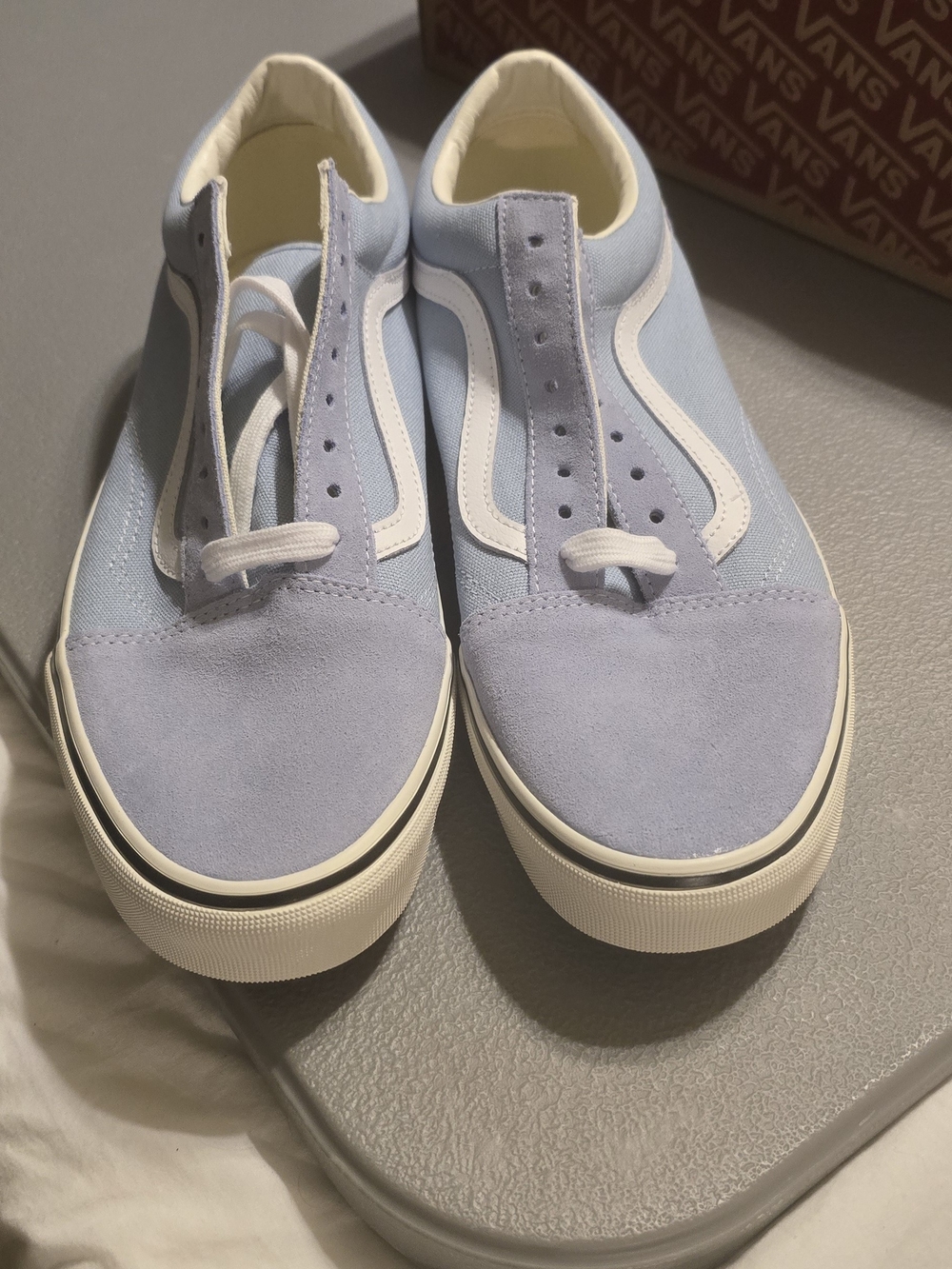 Vans Light Blue Suede & Canvas Low-Top Sneakers